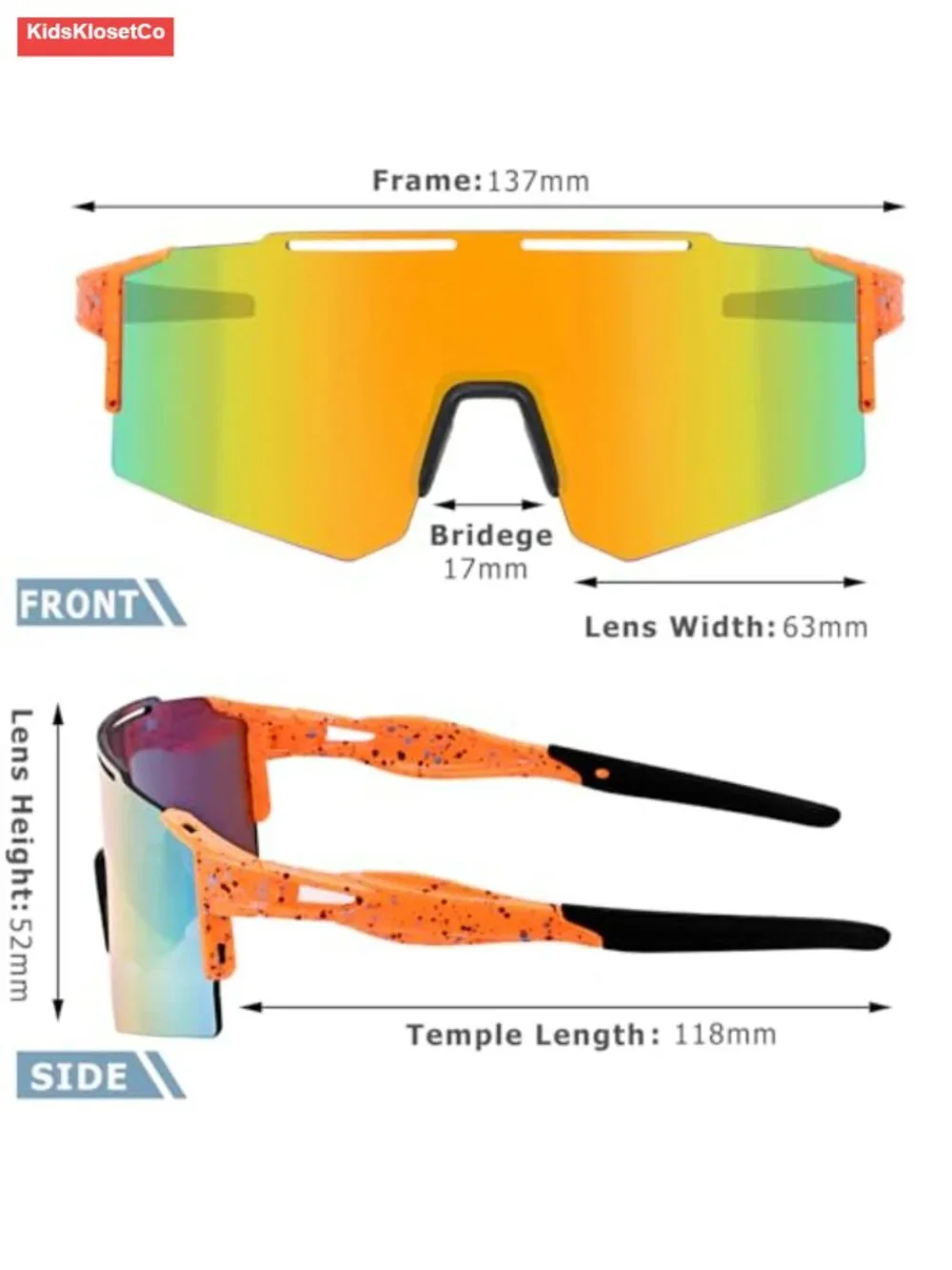 Youth Baseball Sunglasses UV400 Protection Impact Resistant Lens Lightweight